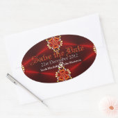 Sticker Ovale Red Gothic Diva Enregistrer l'autocollant Oval Dat (Enveloppe)