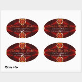 Sticker Ovale Red Gothic Diva Enregistrer l'autocollant Oval Dat (Feuille)