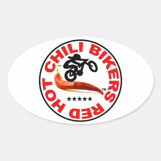 Sticker Ovale Red Hot Chili Bikers (Devant)