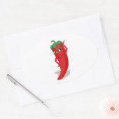 Sticker Ovale Red Hot Pepper Diva (Enveloppe)