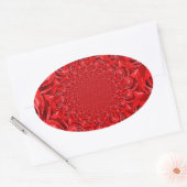 Sticker Ovale Red Roses Kaleidoscope : Art Heureuse Sainte-Valen (Enveloppe)
