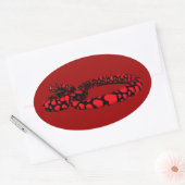 Sticker Ovale Red Snake with Hearts (Enveloppe)
