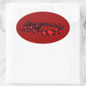 Sticker Ovale Red Snake with Hearts (Sac)