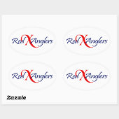 Sticker ovale Red X Anglers (Feuille)