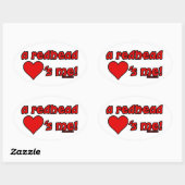 Sticker Ovale Redhead M'aime (Feuille)
