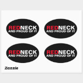 Sticker Ovale Redneck Et Fière De Ça (Feuille)