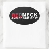 Sticker Ovale Redneck Et Fière De Ça (Sac)