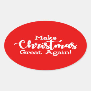 Sticker Ovale Refaire Noël plus grand Trump MAGA cadeau drôle
