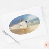 Sticker Ovale Réflexion de l'eau des ballons à air chaud (Enveloppe)