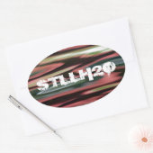 Sticker Ovale Réflexions Cabines rouges (Enveloppe)