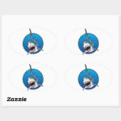 STICKER OVALE REGARDEZ ! (Feuille)