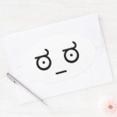 Sticker Ovale Regardez du ಠ_ಠ de désapprobation (Enveloppe)