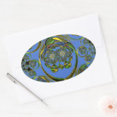 Sticker Ovale Regardez mes courbes bleues (Enveloppe)