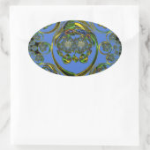 Sticker Ovale Regardez mes courbes bleues (Sac)