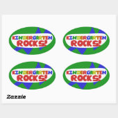 Sticker Ovale Règles de jardin d'enfants (Feuille)