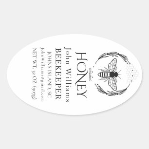 Sticker Ovale Reine de abeille miel biologique 