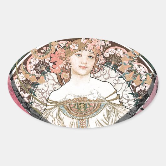 Sticker Ovale Reine des Coeurs (Devant)