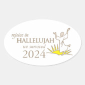 Sticker Ovale Réjouissons dans hallelujah nous avons survécu 202 (Devant)