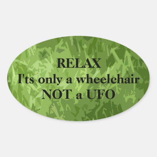 Sticker Ovale Relax, fauteuil roulant (Devant)