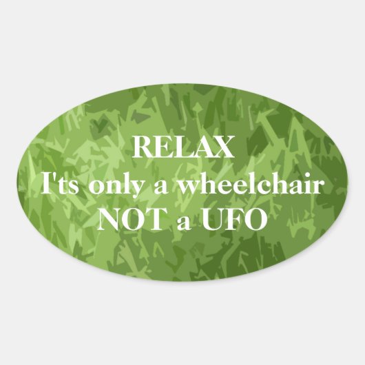 Sticker Ovale Relax, fauteuil roulant (Devant)
