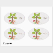 Sticker Ovale renard sous l'arbre (Feuille)