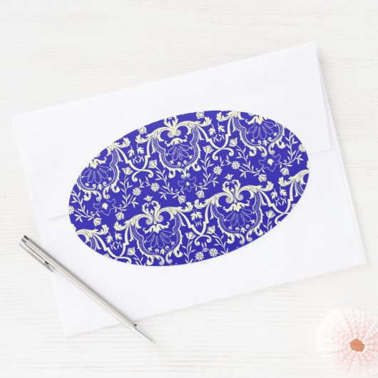 Sticker Ovale Rennaisance Damask #1 @ Sonolotre (Enveloppe)