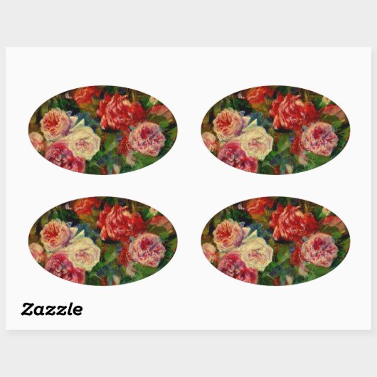 Sticker Ovale Renoir - Rose (Feuille)