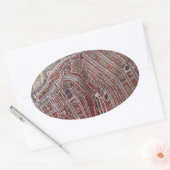 Sticker Ovale Réplique carte de la ville d'Amsterdam 1652 (Enveloppe)