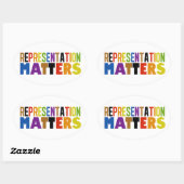 Sticker Ovale Representation Matters Rainbow Diversity (Feuille)