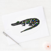 Sticker Ovale Reptile - American CROCODILE - Nature - Faune - (Enveloppe)