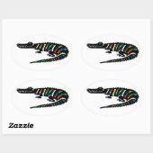 Sticker Ovale Reptile - American CROCODILE - Nature - Faune - (Feuille)