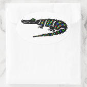 Sticker Ovale Reptile - American CROCODILE - Nature - Faune - (Sac)