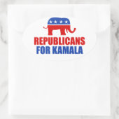 Sticker Ovale Républicains pour Kamala Harris Elephant (Sac)