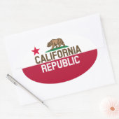 Sticker Ovale RÉPUBLIQUE DE CALIFORNIE Drapeau Drapeau Drapeau D (Enveloppe)