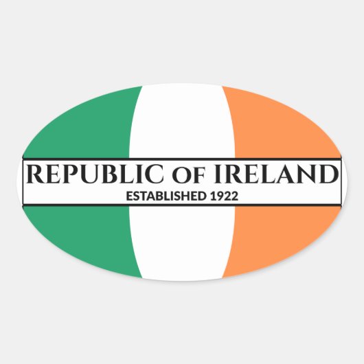 Sticker Ovale République d'Irlande Fondée en 1922 drapeau irland (Devant)