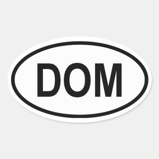 Sticker Ovale République Dominicaine "DOM" (Devant)