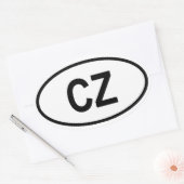 Sticker Ovale République Tchèque "CZ " (Enveloppe)