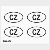 Sticker Ovale République Tchèque "CZ " (Feuille)