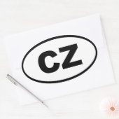 Sticker Ovale République tchèque - CZ - Européen (Enveloppe)