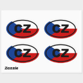 Sticker Ovale République tchèque - CZ - Européen (Feuille)