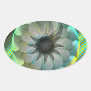 Sticker Ovale Requin spiral par Kenneth Yoncich