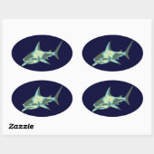 Sticker Ovale requins, animaux sauvages (Feuille)