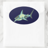 Sticker Ovale requins, animaux sauvages (Sac)