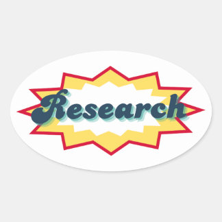 Sticker Ovale Research Sticker, comic book pop design