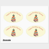 Sticker Ovale Réserver Anniversaire Enfants Lecture (Feuille)