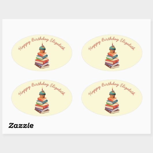 Sticker Ovale Réserver Anniversaire Enfants Lecture (Feuille)