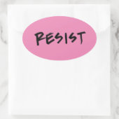 Sticker Ovale Résistez à Stickers-4 par feuille-rose (Sac)