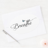 Sticker Ovale Respire avec le papillon bleu (Enveloppe)