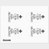 Sticker Ovale Restez calme (Feuille)