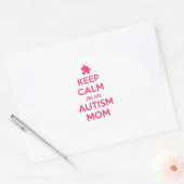 Sticker Ovale Restez calme Je suis une maman autiste (Enveloppe)